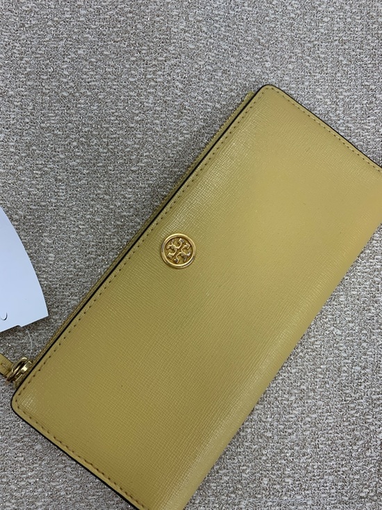 Tory Burch Handbags - Tory Burch Lemon Saffiano Zip-Around Wallet with Gold Logo